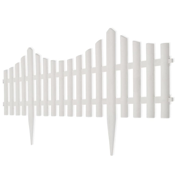 Fence Panels White Lawn Divider 17 Pcs / 10 M