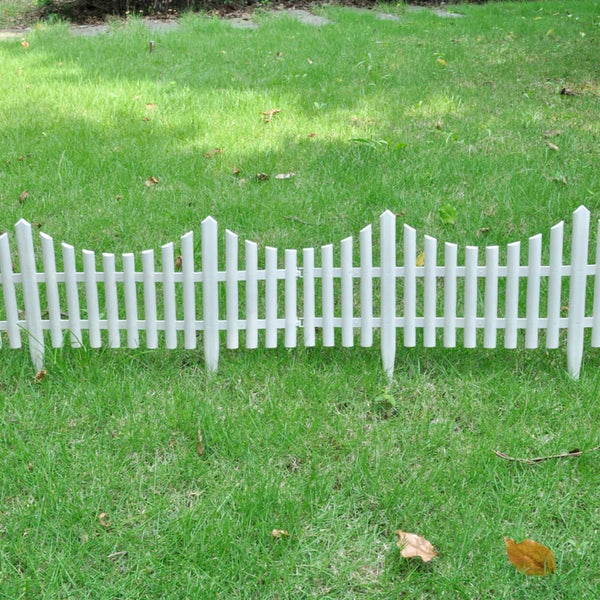 Fence Panels White Lawn Divider 17 Pcs / 10 M