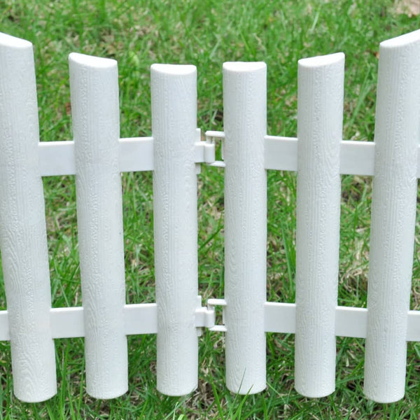 Fence Panels White Lawn Divider 17 Pcs / 10 M