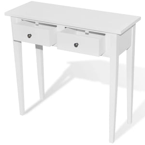 Hall Tables Dressing Console Table With Two Drawers White