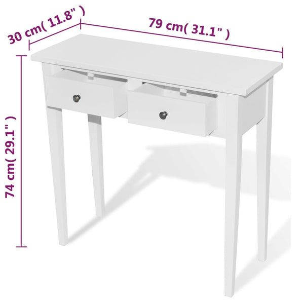 Hall Tables Dressing Console Table With Two Drawers White