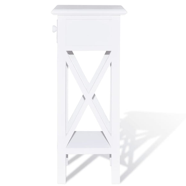 Side Tables Side Table With Drawer White