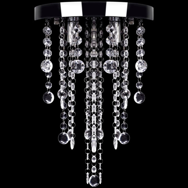 Chandeliers & Ceiling Fixtures White Metal Ceiling Lamp With Crystal Beads