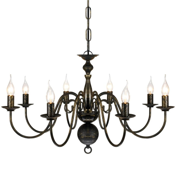 Chandeliers & Ceiling Fixtures Antique Black Metal Chandelier 8 X E14 Bulbs