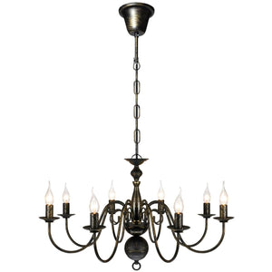 Chandeliers & Ceiling Fixtures Antique Black Metal Chandelier 8 X E14 Bulbs