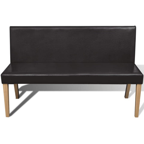 Benches Bench 139.5 Cm Dark Brown Faux Leather