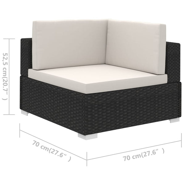 Patio Furniture Sets 6 Piece Garden Lounge Set With Cushions Poly Rattan Black