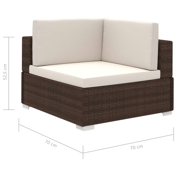 Patio Furniture Sets 8 Piece Garden Lounge Set With Cushions Poly Rattan Brown