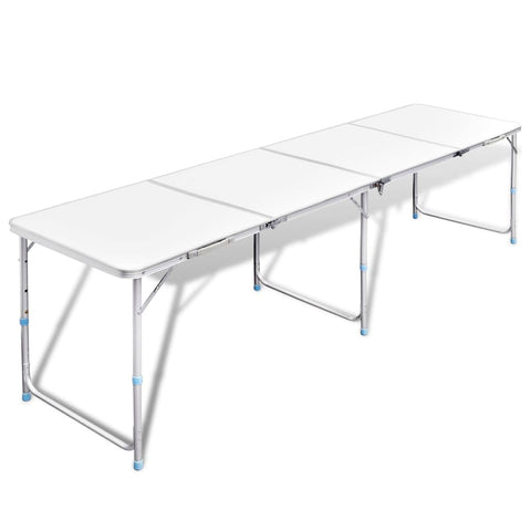 Camping Tables Foldable Camping Table Height Adjustable Aluminium 240 X 60 Cm