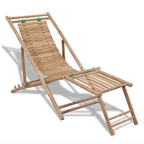 Patio Chairs Outdoor Deck Chair With Footrest Bamboo