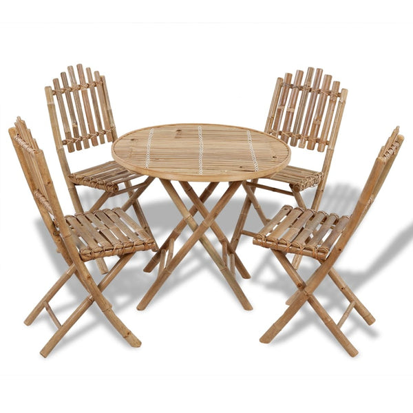 Patio Furniture Sets 5 Piece Folding Outdoor Dining Set Bamboo