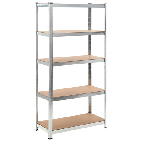 Tool Shelving & Racking Systems 5 Layer Heavy Duty Shelf Silver Steel&Engineered Wood