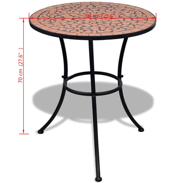 Patio & Garden Tables Bistro Table Terracotta 60 Cm Mosaic