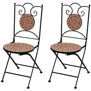 Patio Chairs Folding Bistro Chairs 2 Pcs Ceramic