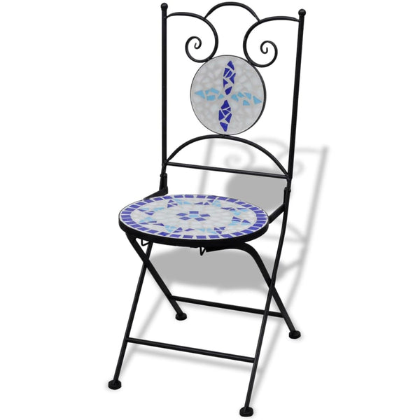 Patio Chairs Folding Bistro Chairs 2 Pcs Ceramic