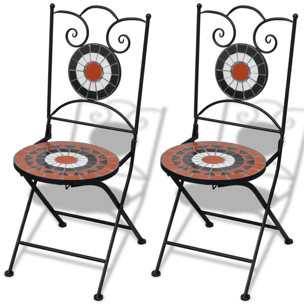 Patio Chairs Folding Bistro Chairs 2 Pcs Ceramic