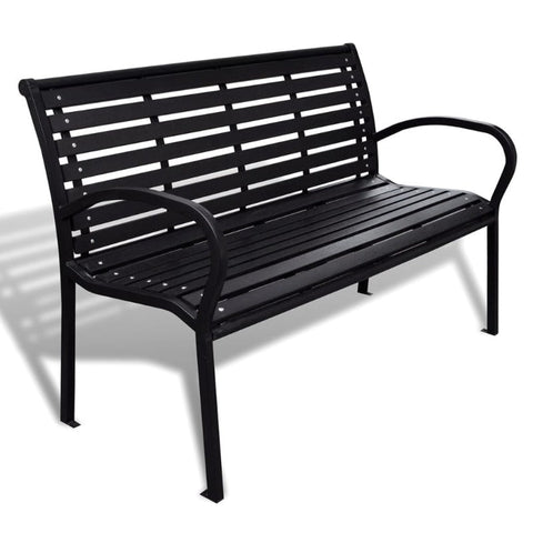 Benches Garden Bench 125 Cm Steel And Wpc Black