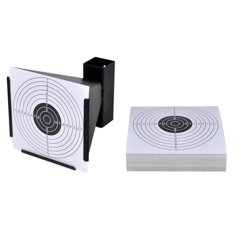 Archery Targets 14 Cm Funnel Target Holder Pellet Trap + 100 Paper Targets