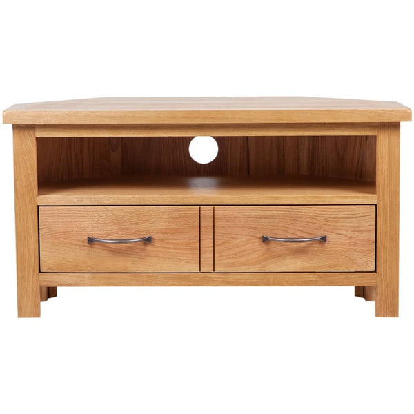 Tv Cabinet With Drawer 88 X 42 46 Cm Solid Oak Wood