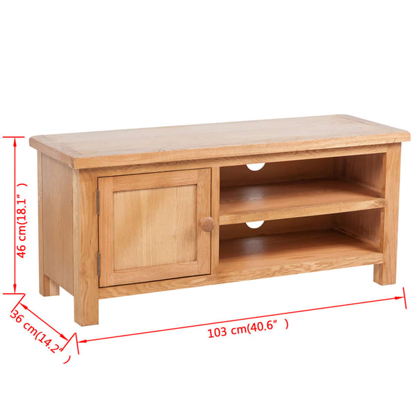 TV Stands & Entertainment Units Tv Cabinet 103 X 36 46 Cm Solid Oak Wood