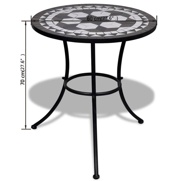 Patio Furniture Sets 3 Piece Bistro Set Ceramic Tile Black And White