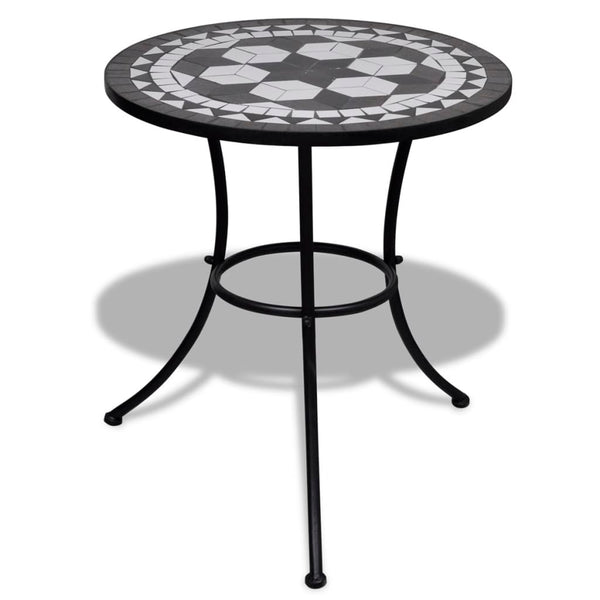 Patio Furniture Sets 3 Piece Bistro Set Ceramic Tile Black And White