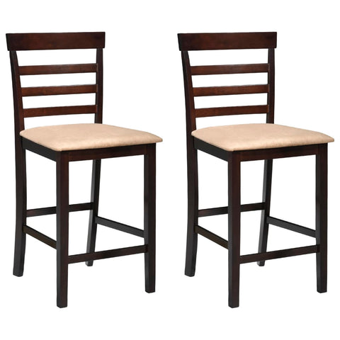 Benches Bar Stools Bar Chairs 2 Pcs Brown Fabric