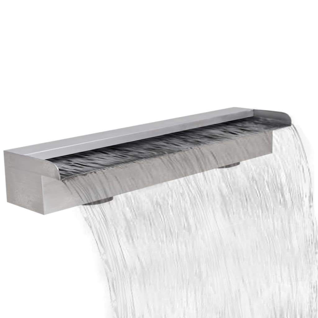 Outdoor Fountains Rectangular Waterfall Pool Fountain Stainless Steel 60 Cm