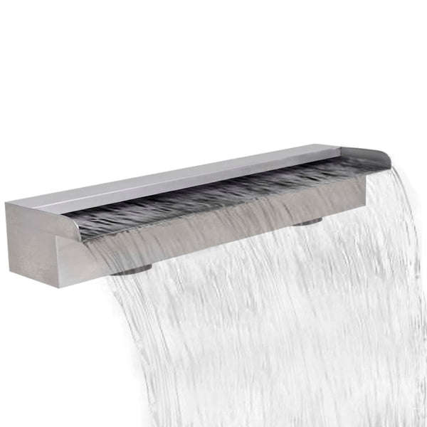 Outdoor Fountains Rectangular Waterfall Pool Fountain Stainless Steel 60 Cm