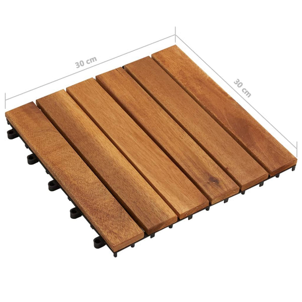 Decking Tiles Vertical Pattern 30 X Cm Acacia Set Of