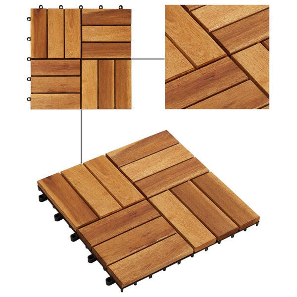 Floor & Wall Tiles Decking Tiles 30 X Cm Acacia Set Of 20