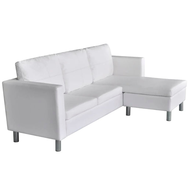 Sofas, Armchairs & Couches Sectional Sofa 3 Seater Artificial Leather White