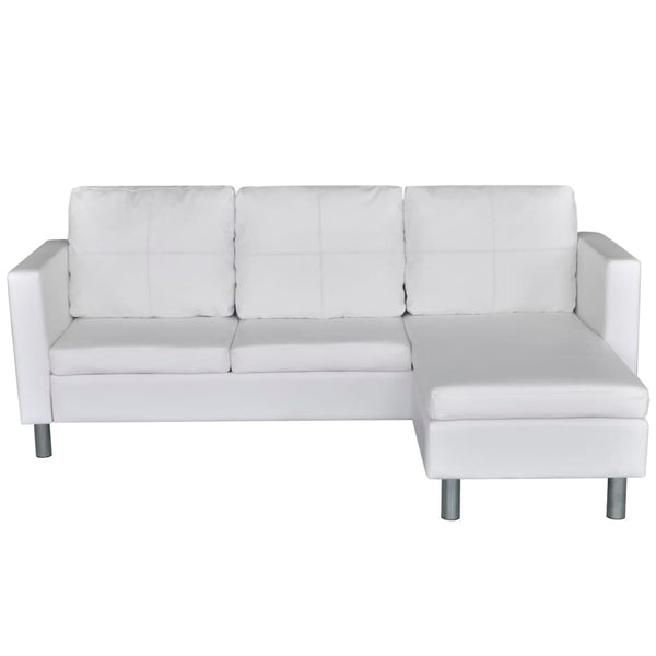 Sofas, Armchairs & Couches Sectional Sofa 3 Seater Artificial Leather White