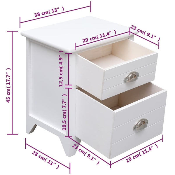 Nightstand 2 Pcs With Drawers Bedroom Furniture