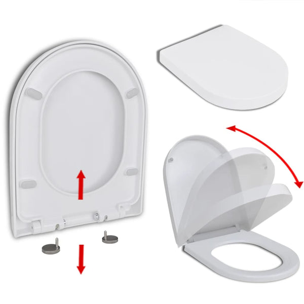 Toilet Seats Soft Close Toilet Seat With Quick Release Design White Square