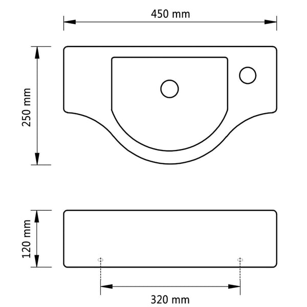 Bathroom Sinks Ceramic Bathroom Sink Basin With Faucet Hole White