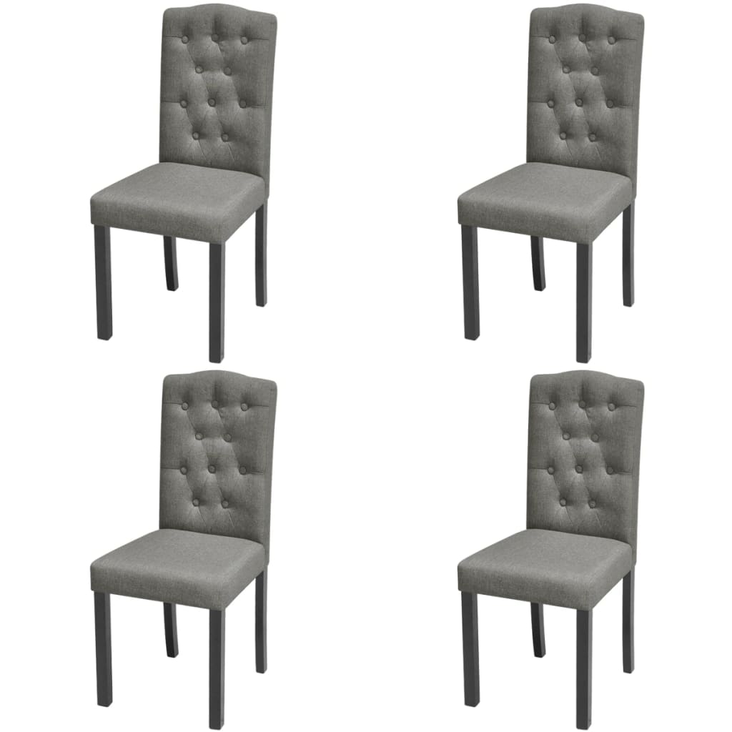 Dining Chairs 4 Pcs Grey Fabric