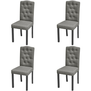 Dining Chairs 4 Pcs Grey Fabric