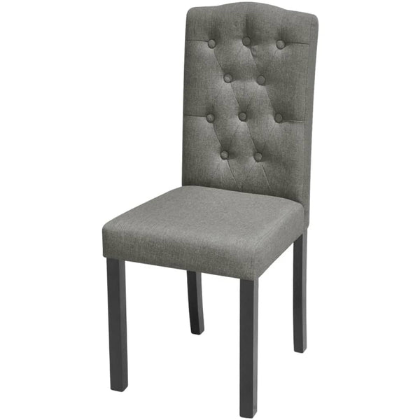 Dining Chairs 4 Pcs Grey Fabric