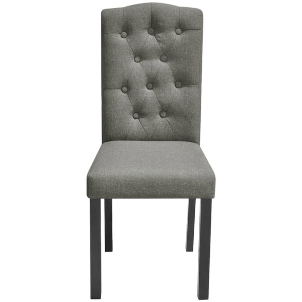 Dining Chairs 4 Pcs Grey Fabric