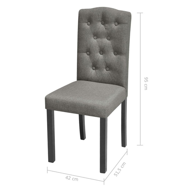 Dining Chairs 4 Pcs Grey Fabric