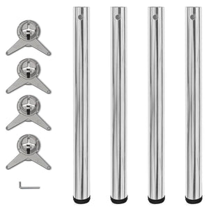 Dining Table Legs Adjustable Table Legs 4 Pcs Chrome 710 Mm