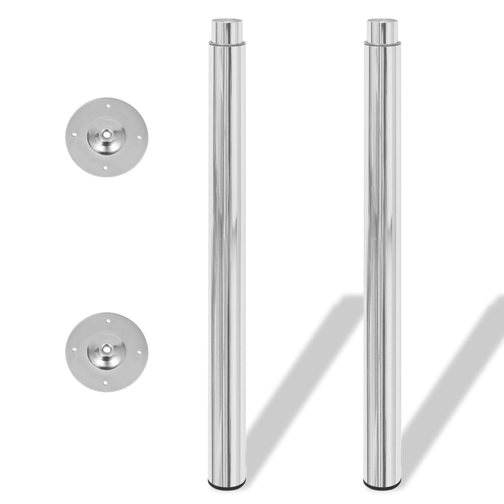 Telescopic Table Legs 2 Pcs Chrome 710 Mm-1100