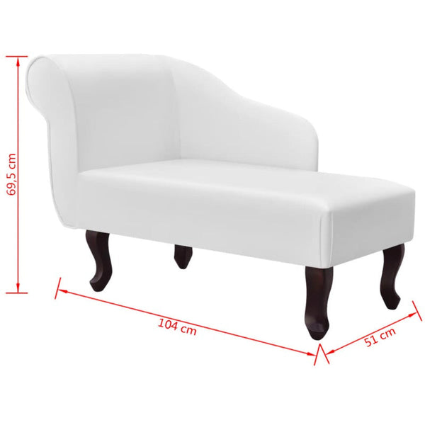 Sofas, Armchairs & Couches Chaise Longue White Faux Leather