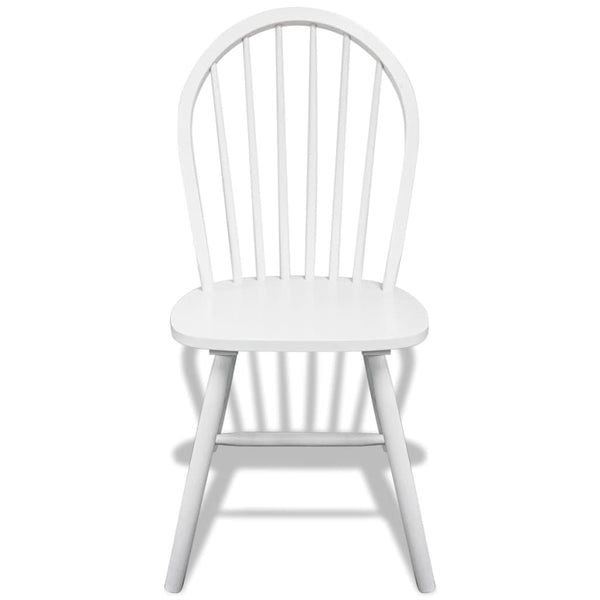 Dining Chairs 6 Pcs White Solid Rubber Wood