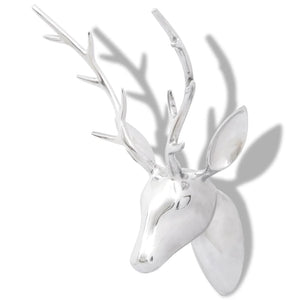 Sculptures & Figurines Wall Mounted Aluminium Deer's Head Decoration Silver 62 Cm