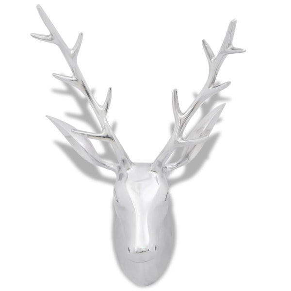 Sculptures & Figurines Wall Mounted Aluminium Deer's Head Decoration Silver 62 Cm