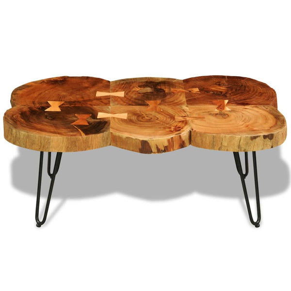 Coffee Tables Coffee Table 35 Cm 6 Trunks Solid Sheesham Wood