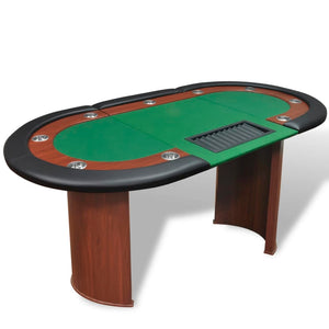 Fireplace Pokers Tools 10 Player Poker Table With Dealer Area And Chip Tray Green