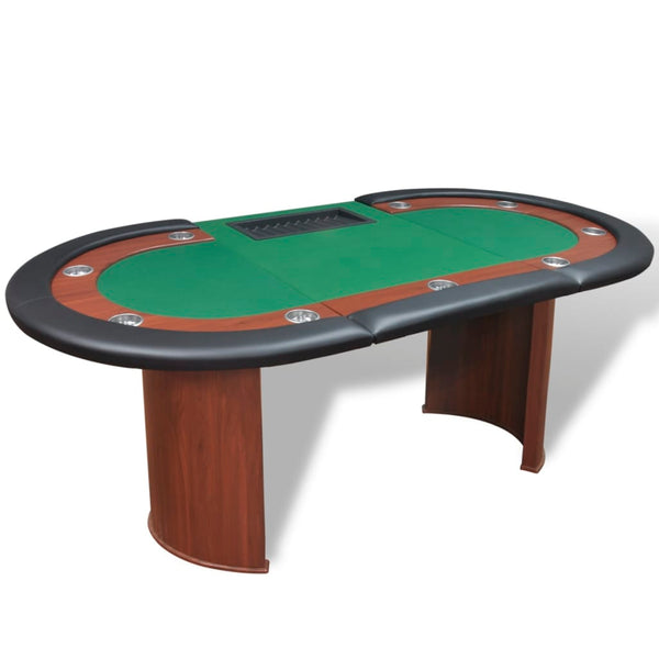 Fireplace Pokers Tools 10 Player Poker Table With Dealer Area And Chip Tray Green